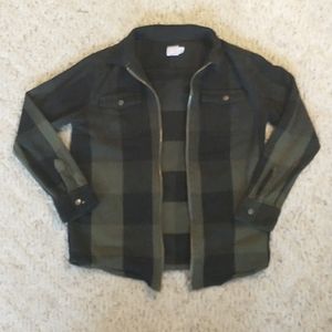 Boys Large Flannel Zip-Up Jacket